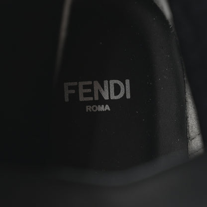 Fendi Calfskin Stretch Fabric Rockoko Biker Boots 36 Tobacco Black Marino 8 of 11