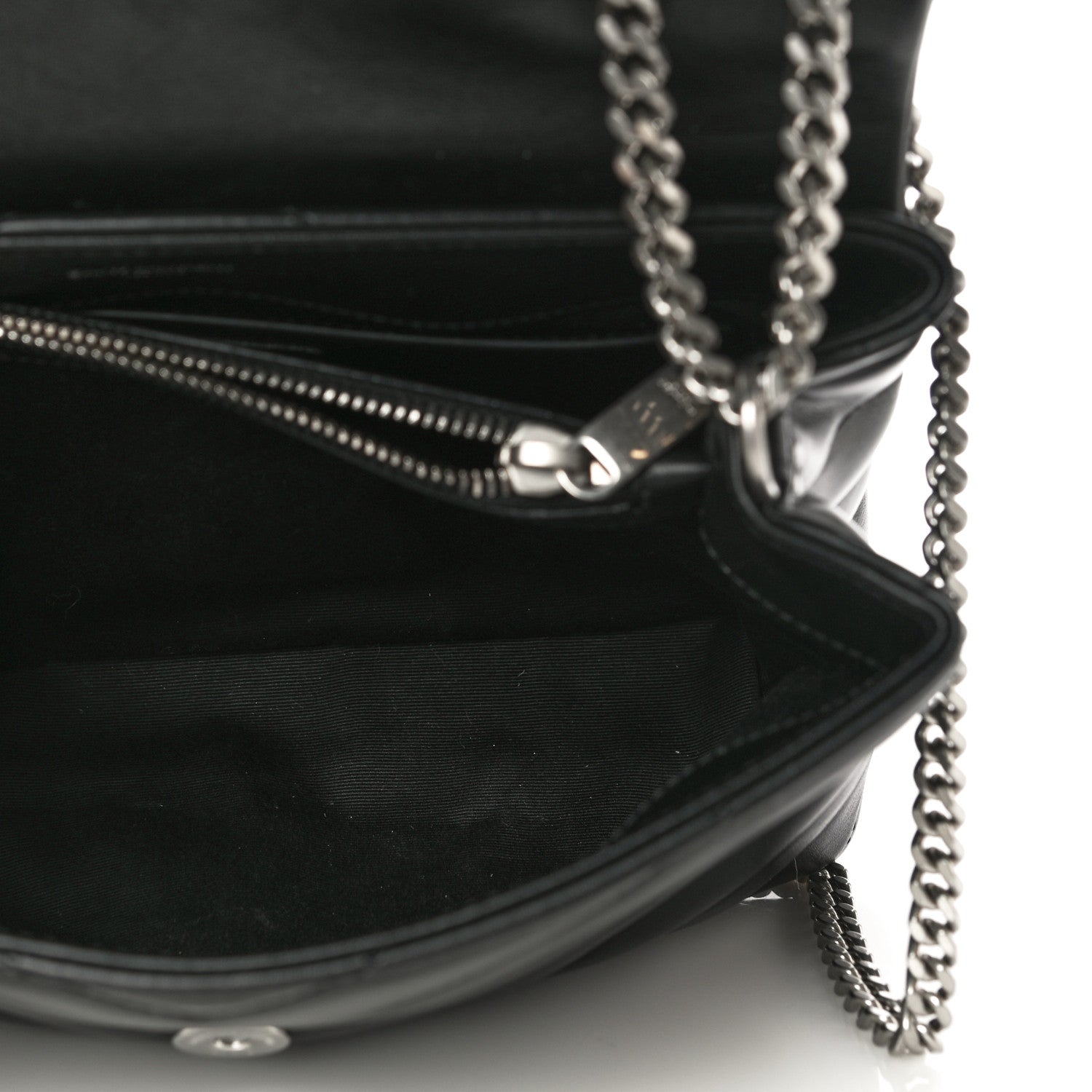 Saint Laurent Calfskin Y Quilted Monogram Small Loulou Chain Satchel Black 5 of 10