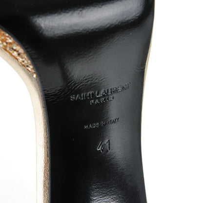 Saint Laurent Glitter Jane 110 Ankle Strap Sandals 41 Platino 6 of 8