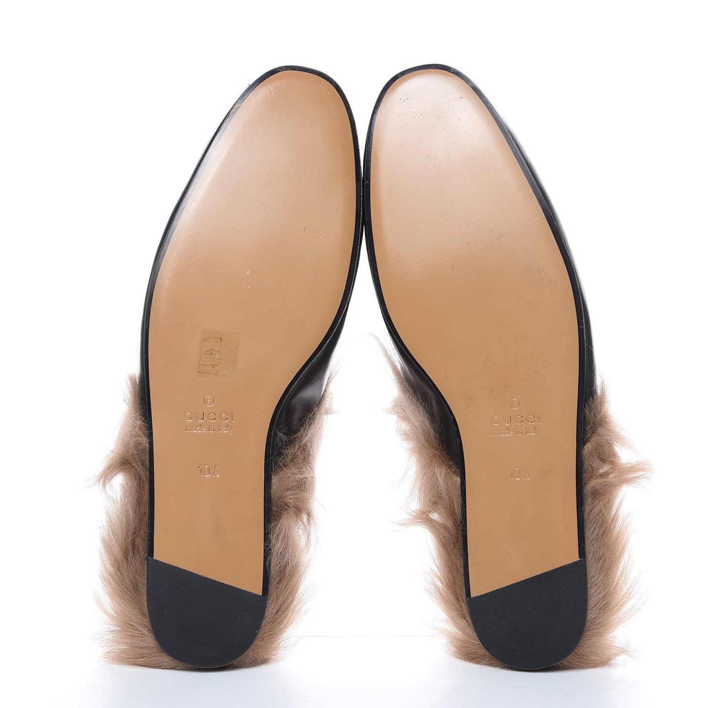 Calfskin Fur Mens Princetown Slippers 10.5 Black