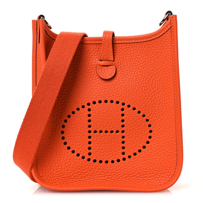 Hermes Taurillon Clemence Evelyne TPM Orange 1 of 12