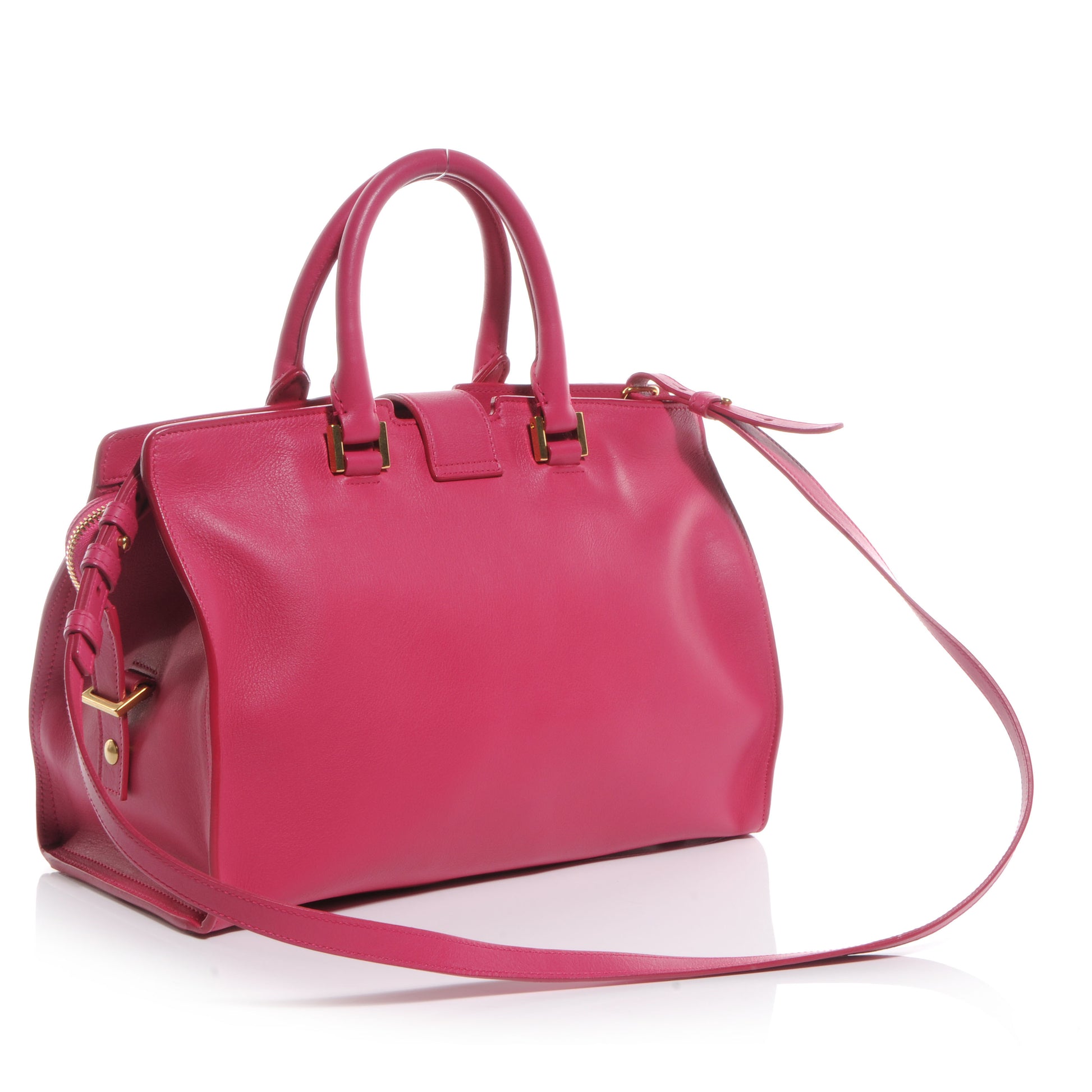 Saint Laurent Leather Small Classic Y Cabas Fuchsia 3 of 9