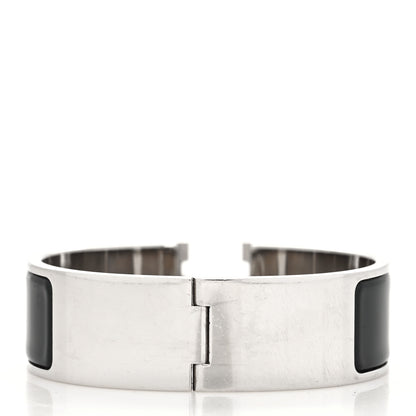 Hermes Enamel Wide Clic Clac H Bracelet GM Black 3 of 5