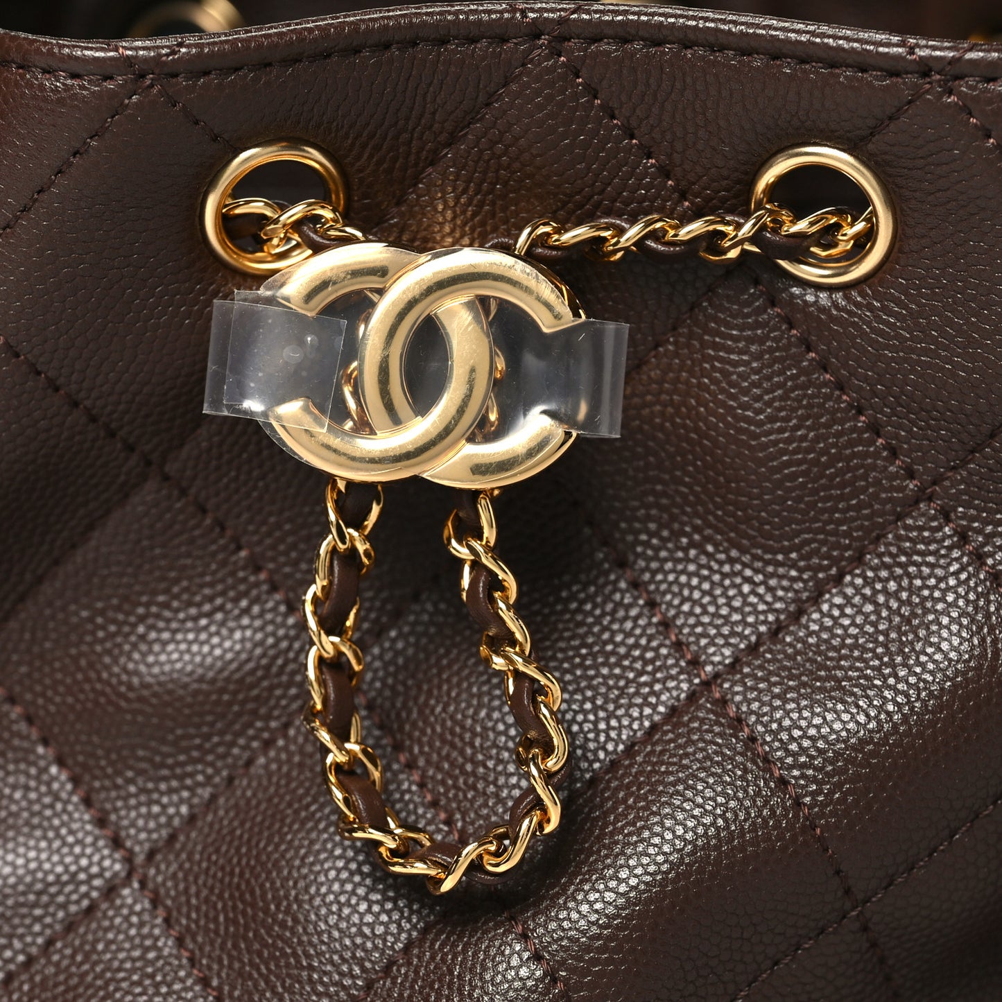 Caviar Quilted Small Chanel 25 Handbag Dark Brown
