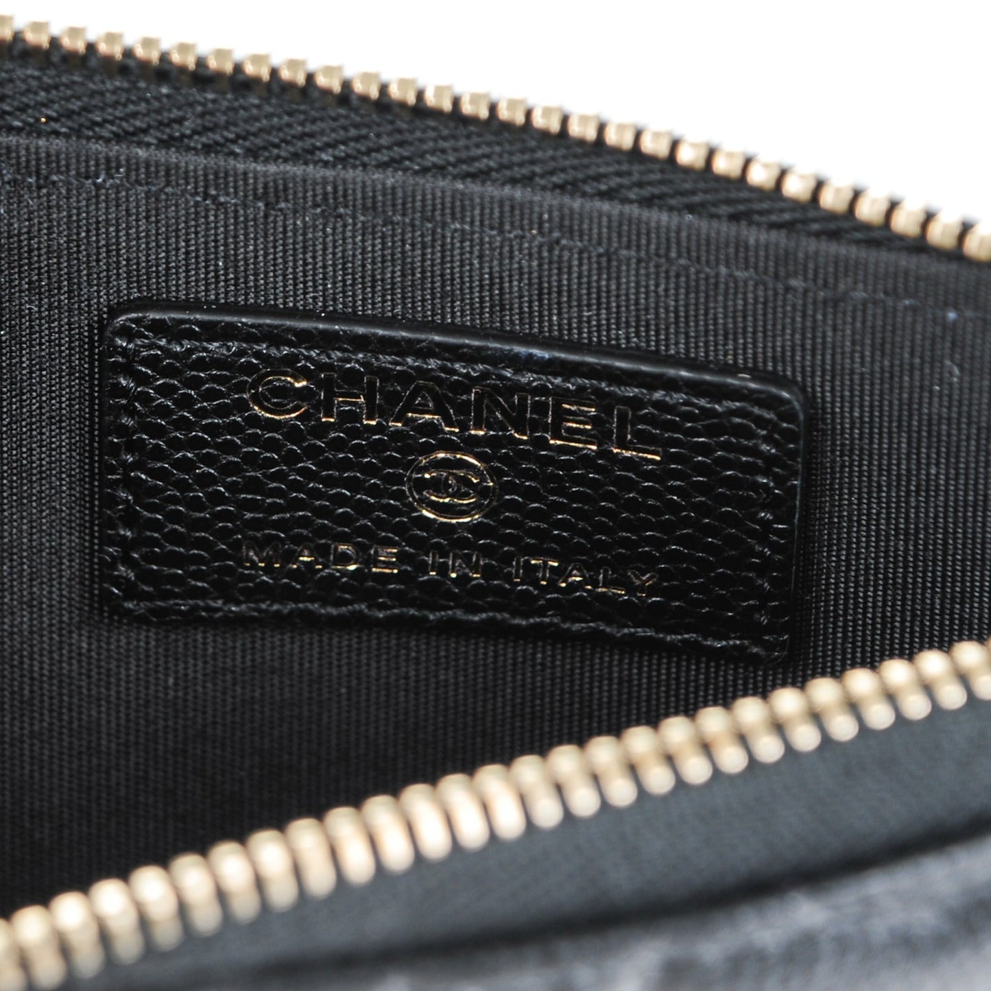 Caviar Camellia Embossed Key Holder Case Black