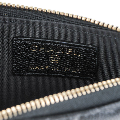 Chanel Caviar Camellia Embossed Key Holder Case Black 6 of 7