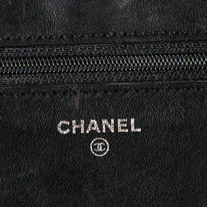 Chanel Lambskin Quilted Wallet On Chain WOC Black 6 of 8