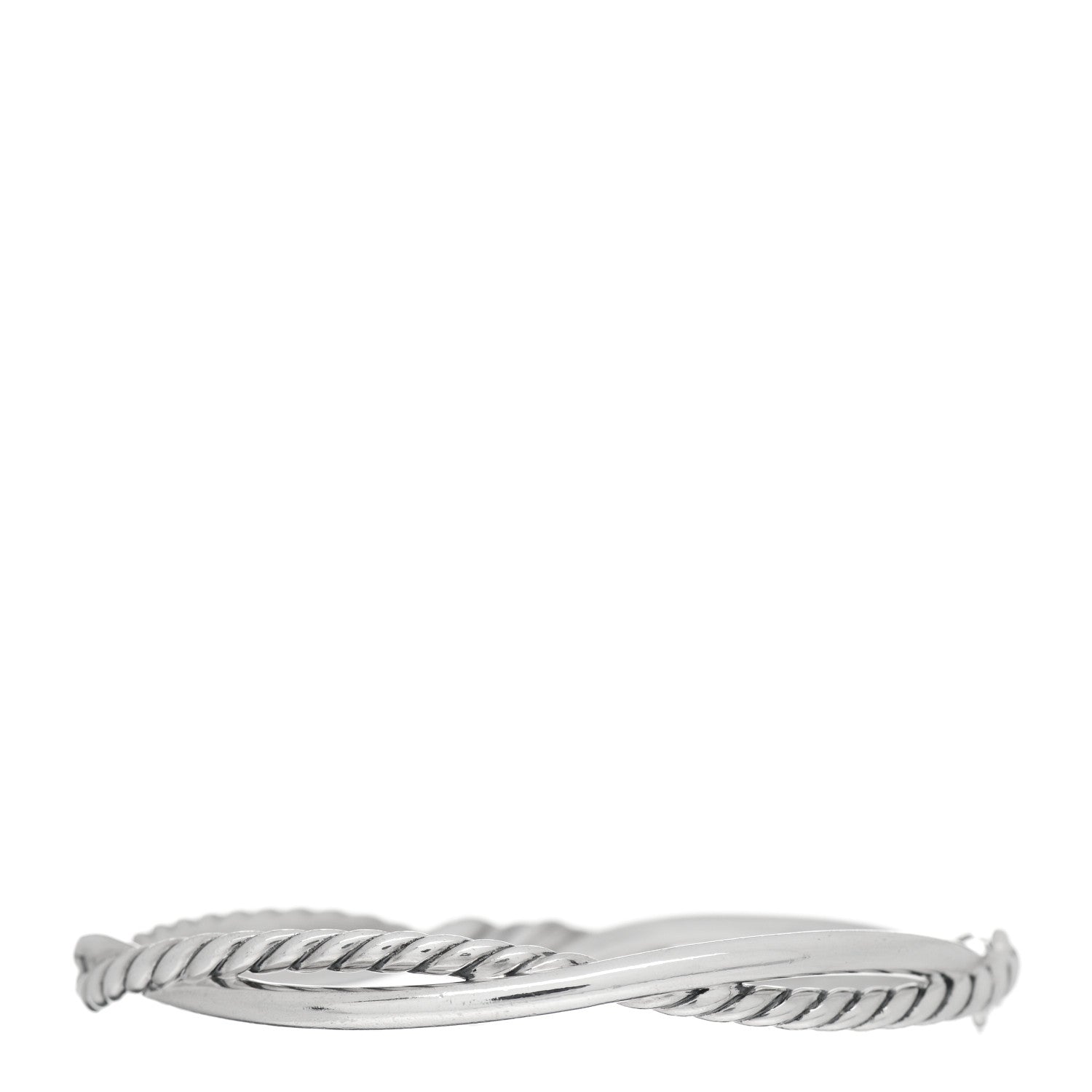 David Yurman Sterling Silver Diamond Continuance Bangle Bracelet 3 of 5