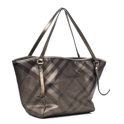 Burberry Metallic Nova Check Small Canterbury Tote Gold 2 of 15