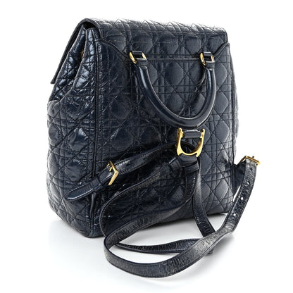 Christian Dior Ceramic Effect Deerskin Cannage Large Stardust Backpack Navy Blue 3 of 10