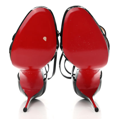 Christian Louboutin Patent 100 T-Strap Sandals 37.5 Black 5 of 8