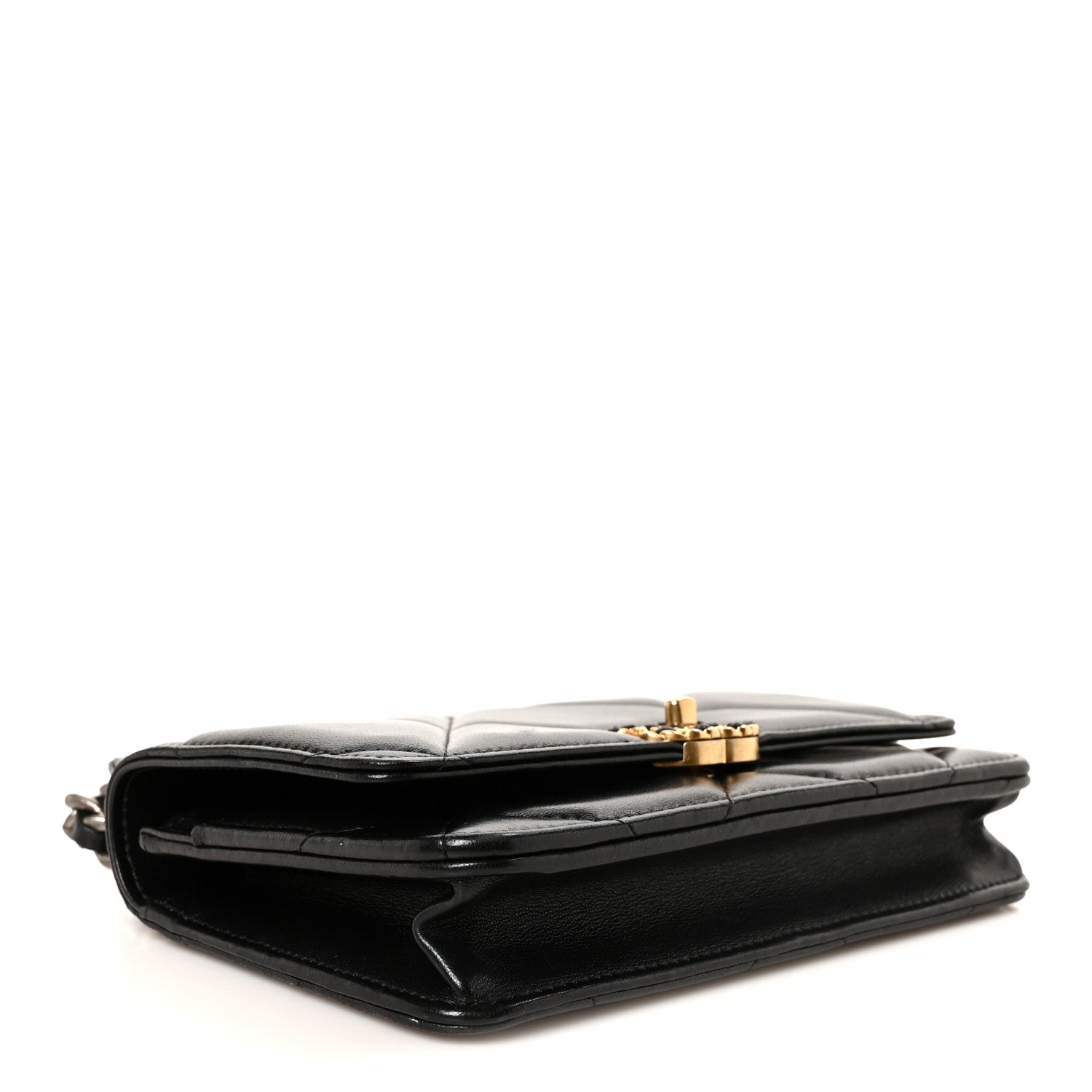 Chanel Lambskin Quilted Chanel 19 Wallet On Chain WOC Black 4 of 12
