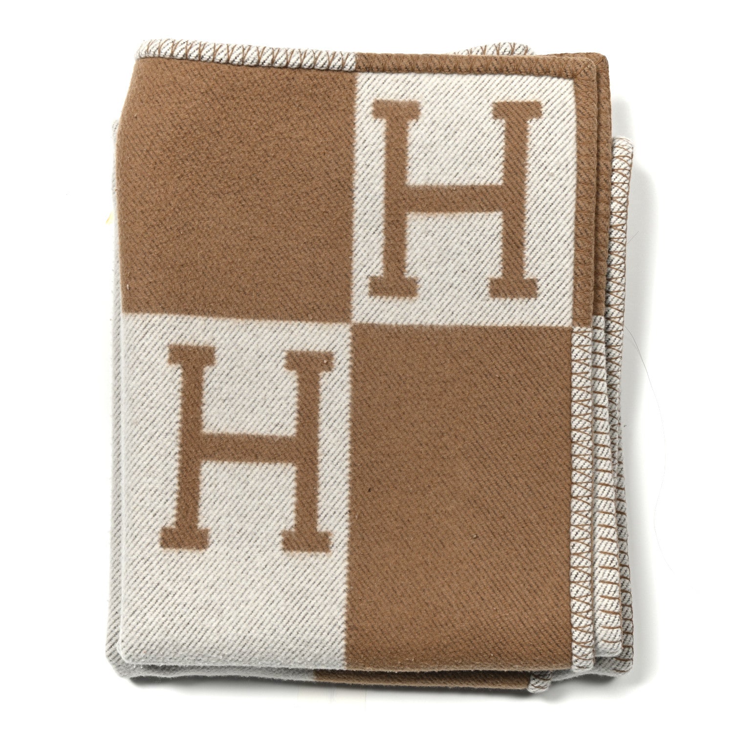 Hermes Wool Cashmere Avalon Blanket Ecru Camel 1 of 3