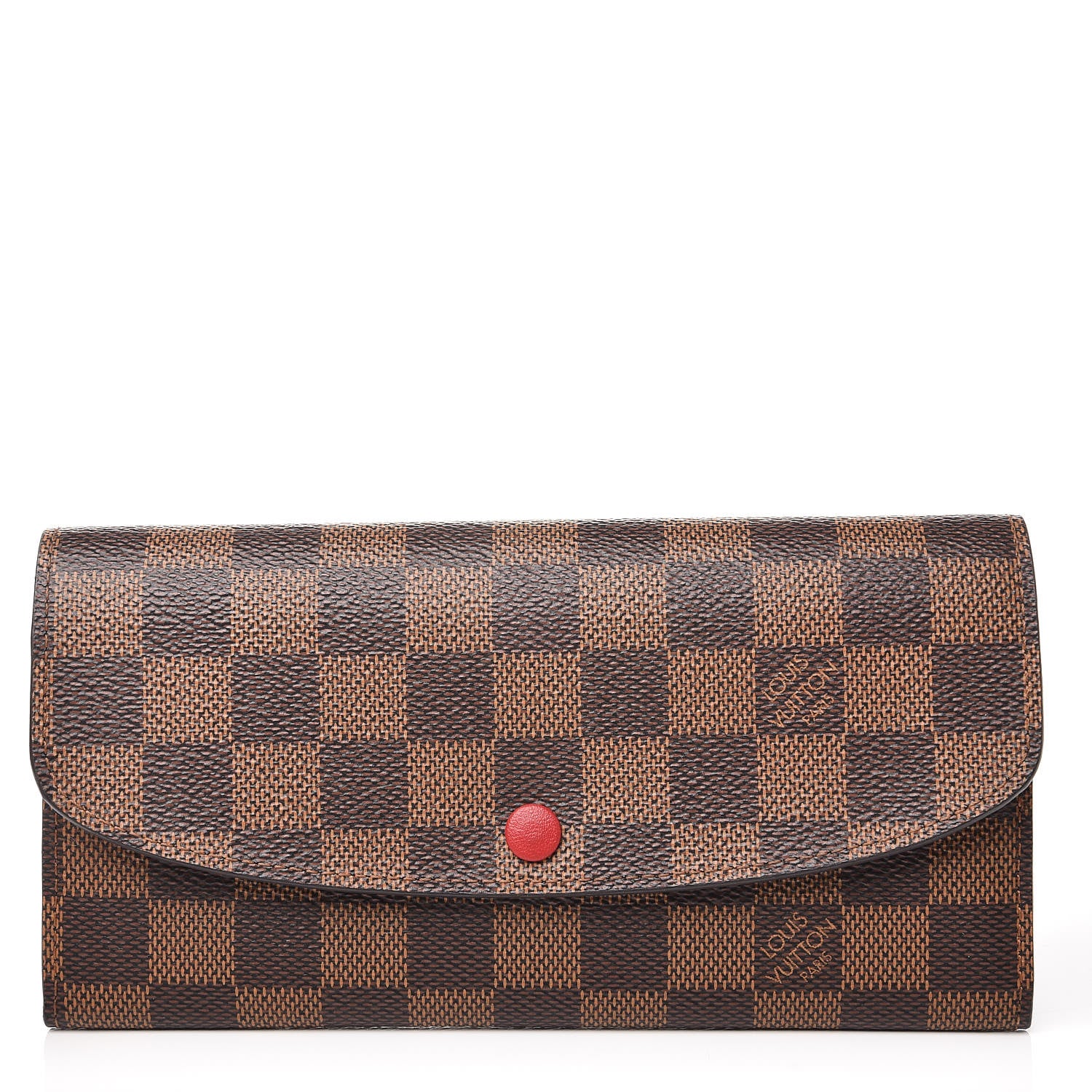 Louis Vuitton Damier Ebene Emilie Wallet Red 1 of 7