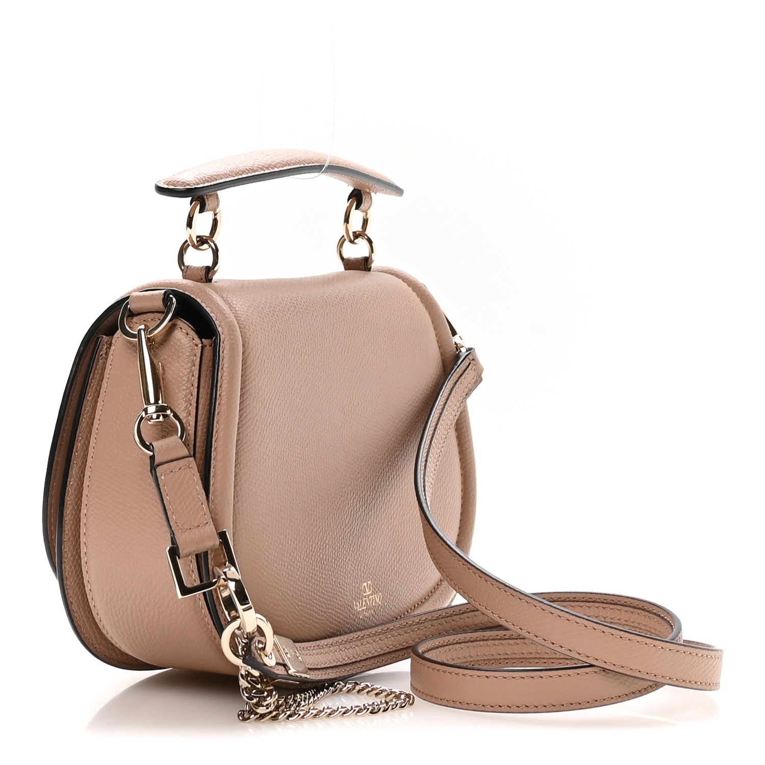 Valentino Garavani Grainy Calfskin VSling Saddle Bag Rose Cannelle 3 of 10