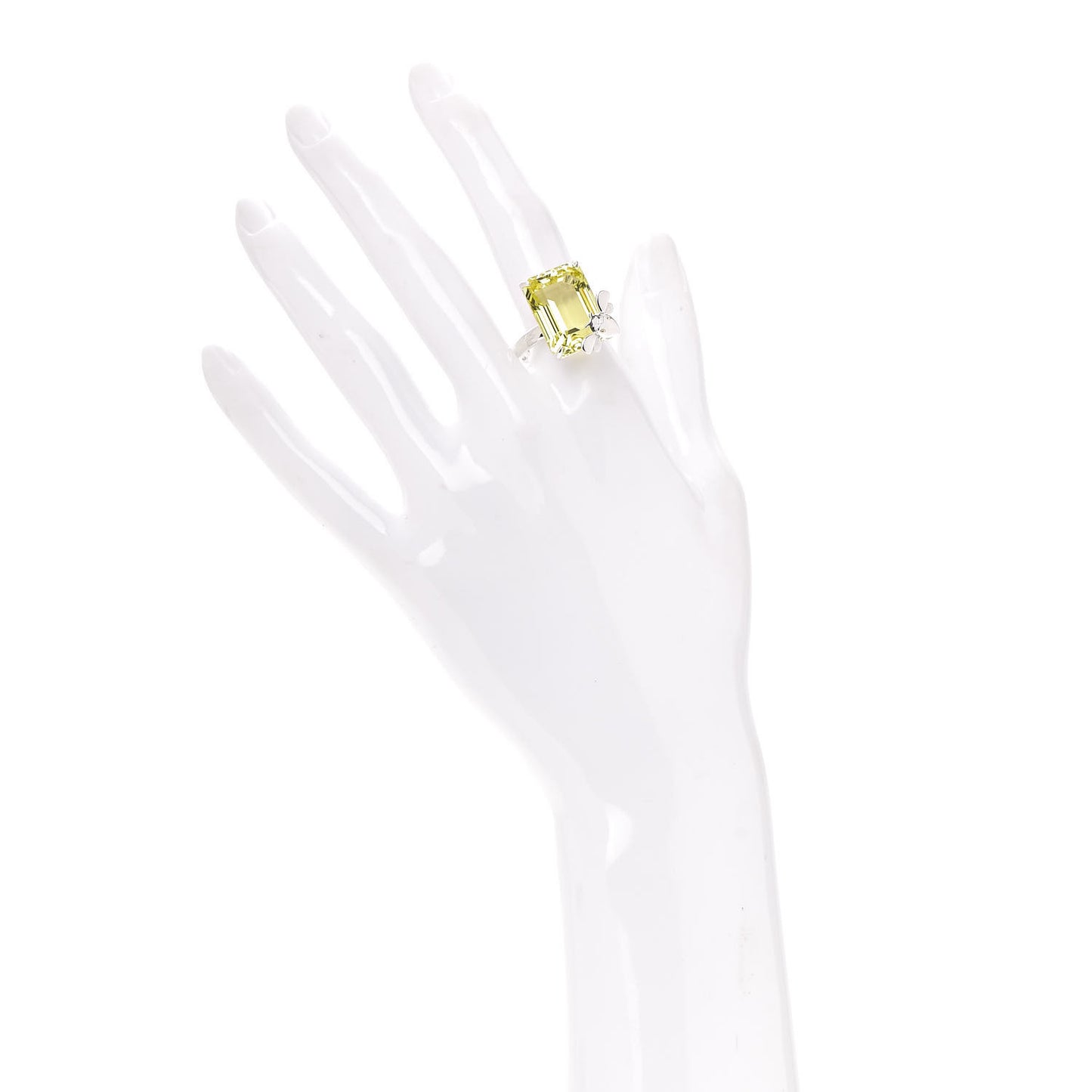 Sterling Silver 18K Yellow Gold Quartz Return to Tiffany Love Bugs Bee Ring 54 7