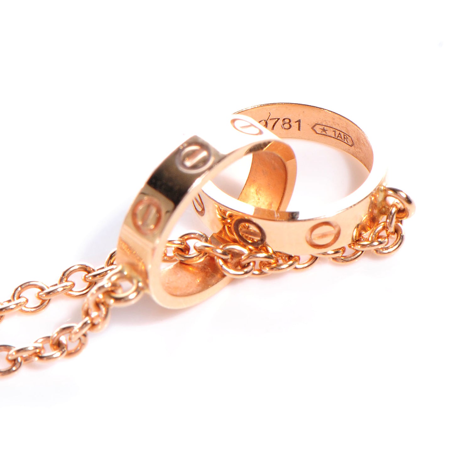 18K Pink Gold Interlocking LOVE Necklace