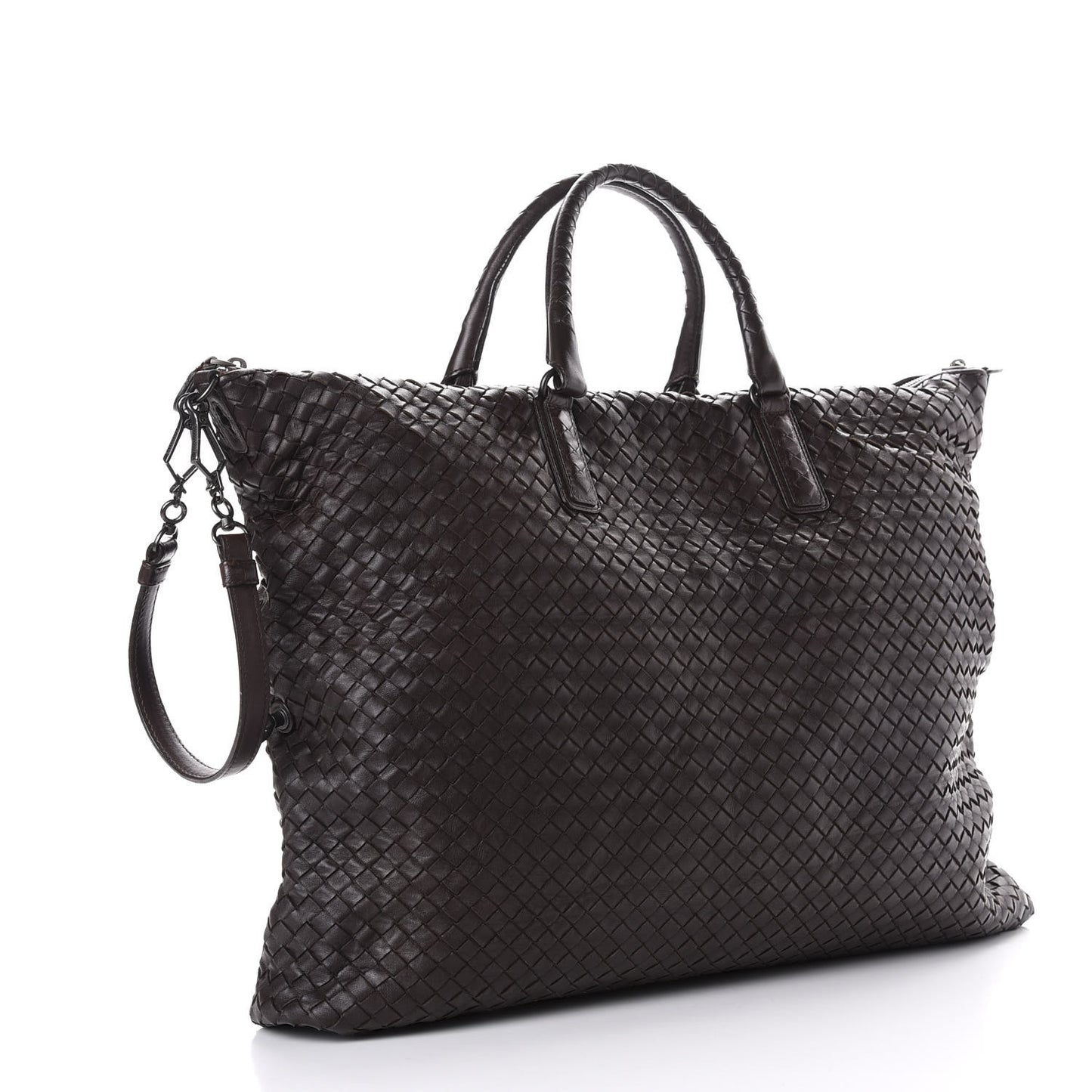 Nappa Intrecciato Maxi Convertible Tote Ebano