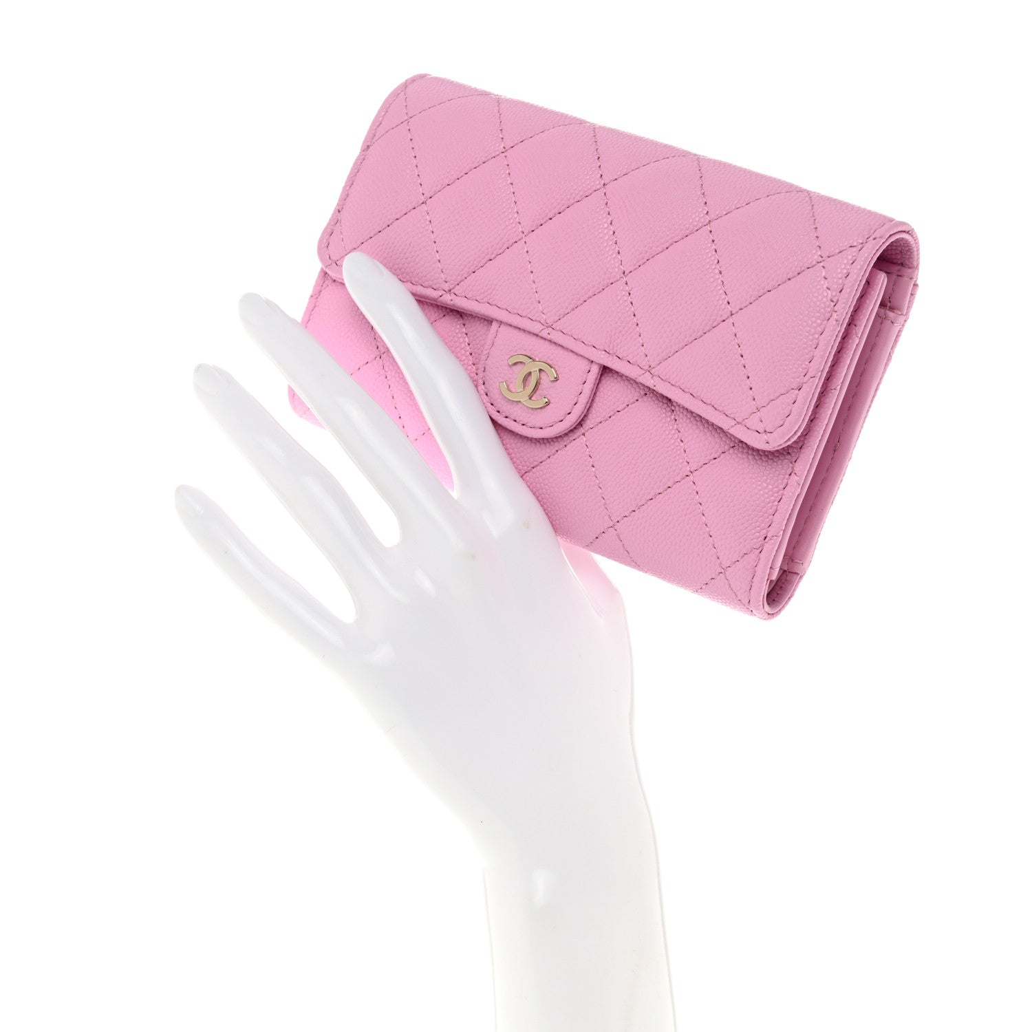 Chanel Caviar Quilted Medium Flap Wallet Pink 2 of 11