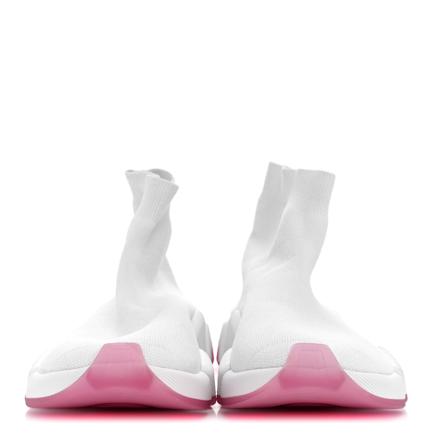 Technical 3D Recycled Knit Bi-Color Womens Speed 2.0 Transparent Sole Sneakers 40 Pink White