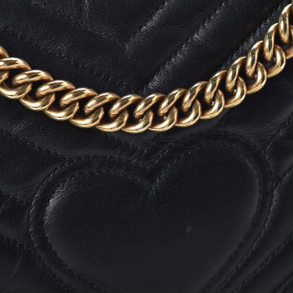 Gucci Calfskin Matelasse Small GG Marmont Shoulder Bag Black 12 of 16