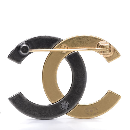 Chanel Metal CC Brooch Gold Ruthenium 4 of 5