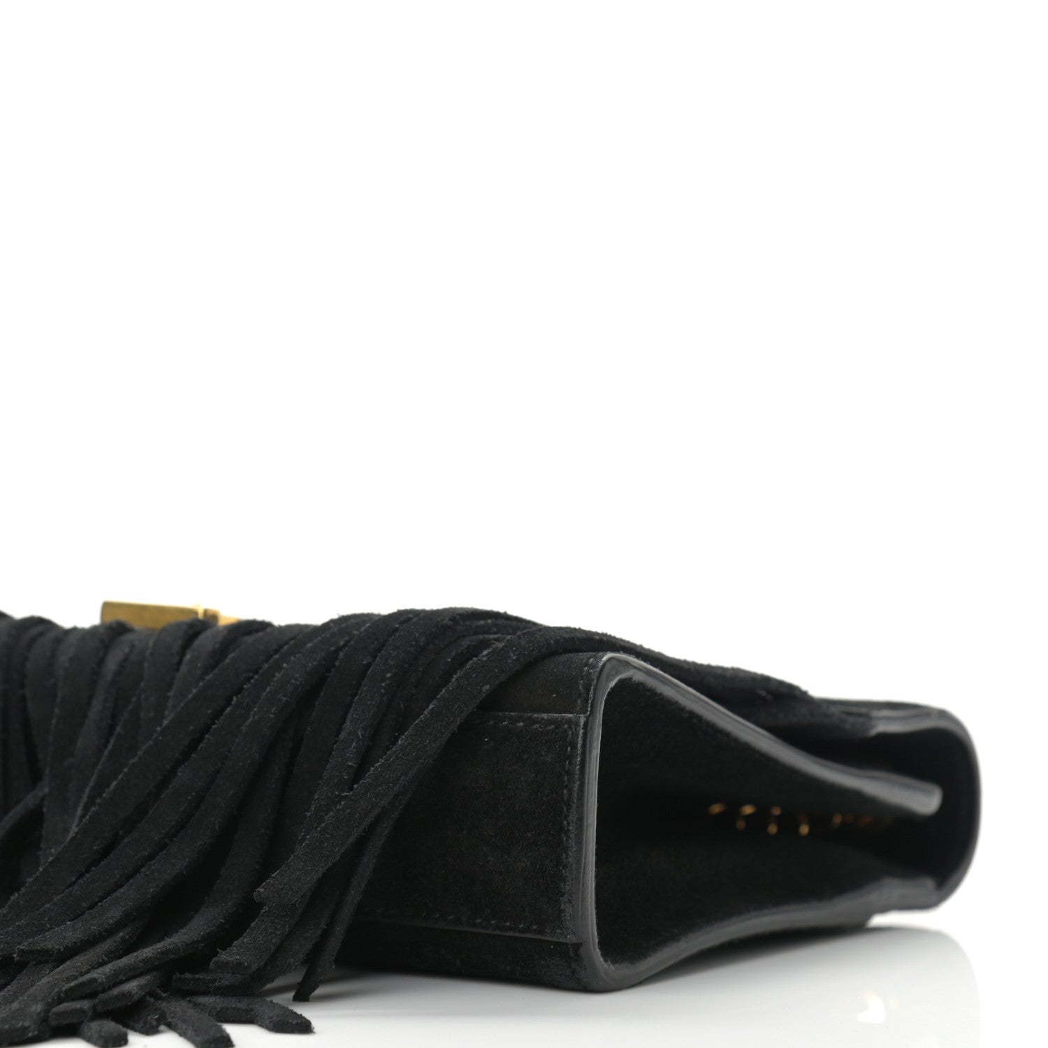 Saint Laurent Suede Fringe Small Monogram Satchel Black 8 of 8