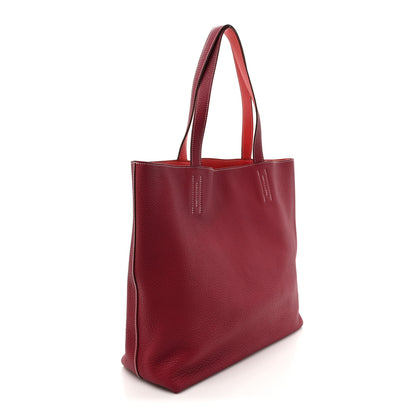 Hermes Taurillon Clemence Double Sens 36 Reversible Tote Rubis Bougainvillea 5 of 20