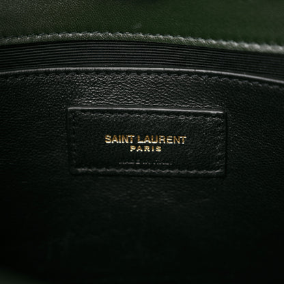 Saint Laurent Velvet Small Classic Monogram Kate Tassel Satchel Dark Green 6 of 10