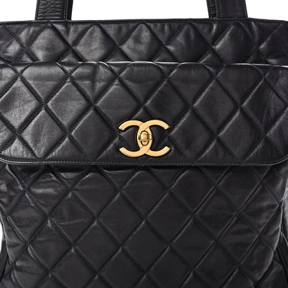 Chanel Lambskin Quilted CC Shoulder Bag Navy 7 of 16