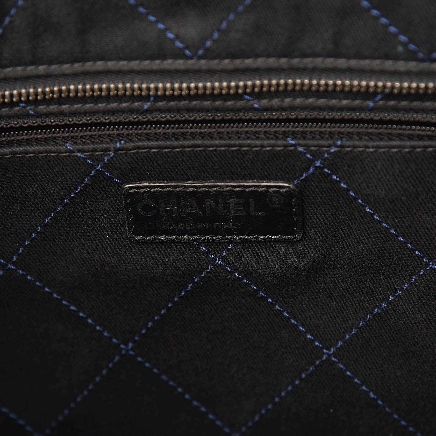 Chanel Grained Calfskin Shopping Fever Tote Blue 5 of 12
