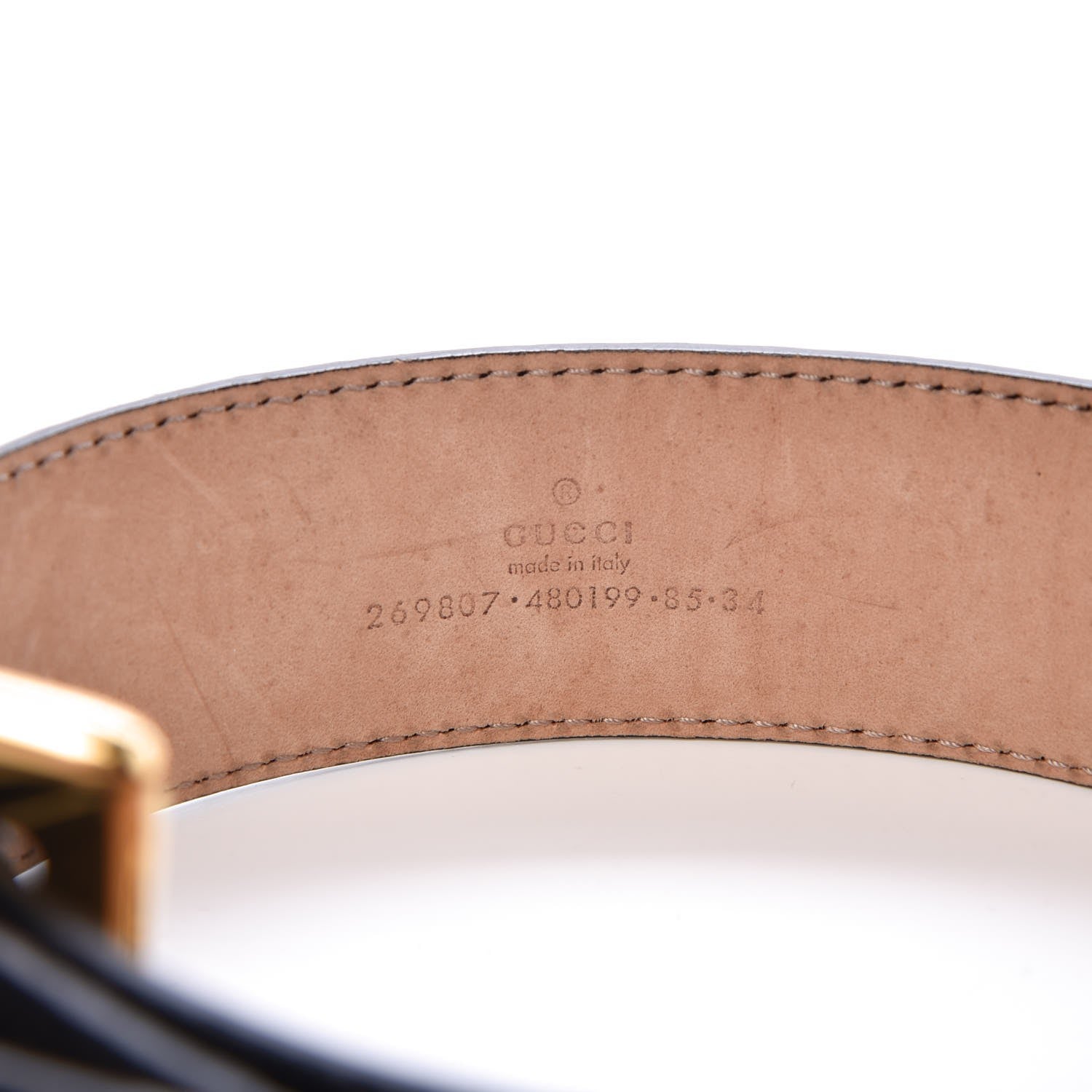 Gucci Calfskin Horsebit Belt 85 34 Black 4 of 5