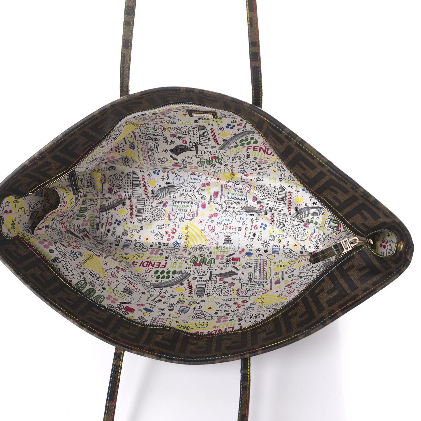 Zucca Spalmati Print Large Roll Tote Tobacco Multicolor