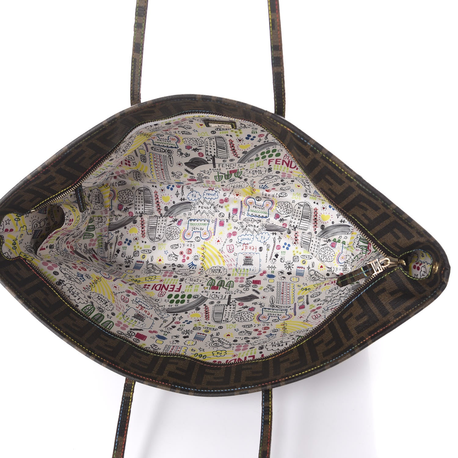 Fendi Zucca Spalmati Print Large Roll Tote Tobacco Multicolor 5 of 22