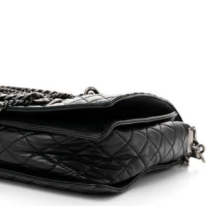 Chanel Calfskin Tweed Enchained XL Boy Flap Black 10 of 10