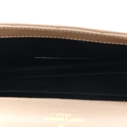 Saint Laurent Grain De Poudre Textured Mixed Matelasse Triquilt Monogram Clutch Dark Beige 5 of 7