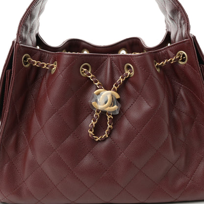 Chanel Caviar Quilted Small Chanel 25 Handbag Burgundy 8 of 10
