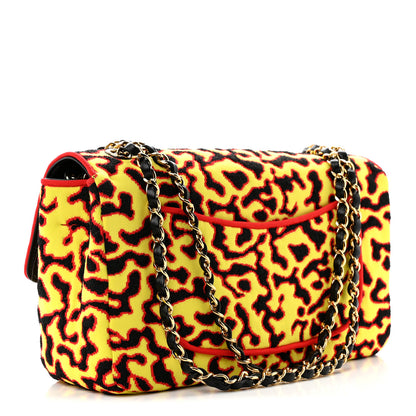 Chanel Mixed Fibers Magma Maxi Flap Yellow Black Red 10 of 32