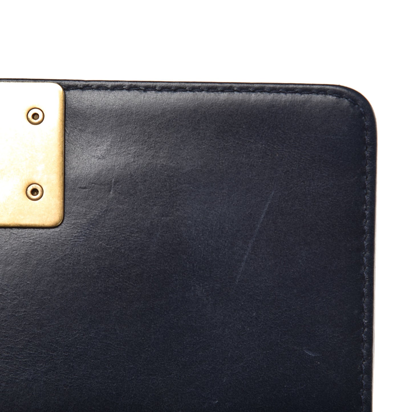 Calfskin Embossed Small Paris Salzburg Boy Flap Navy