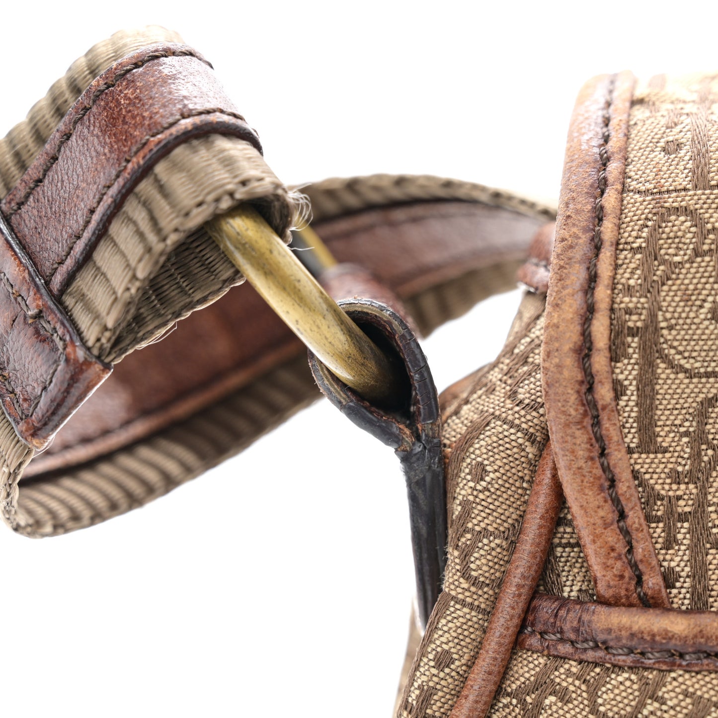 Calfskin Monogram Buckle Messenger Beige