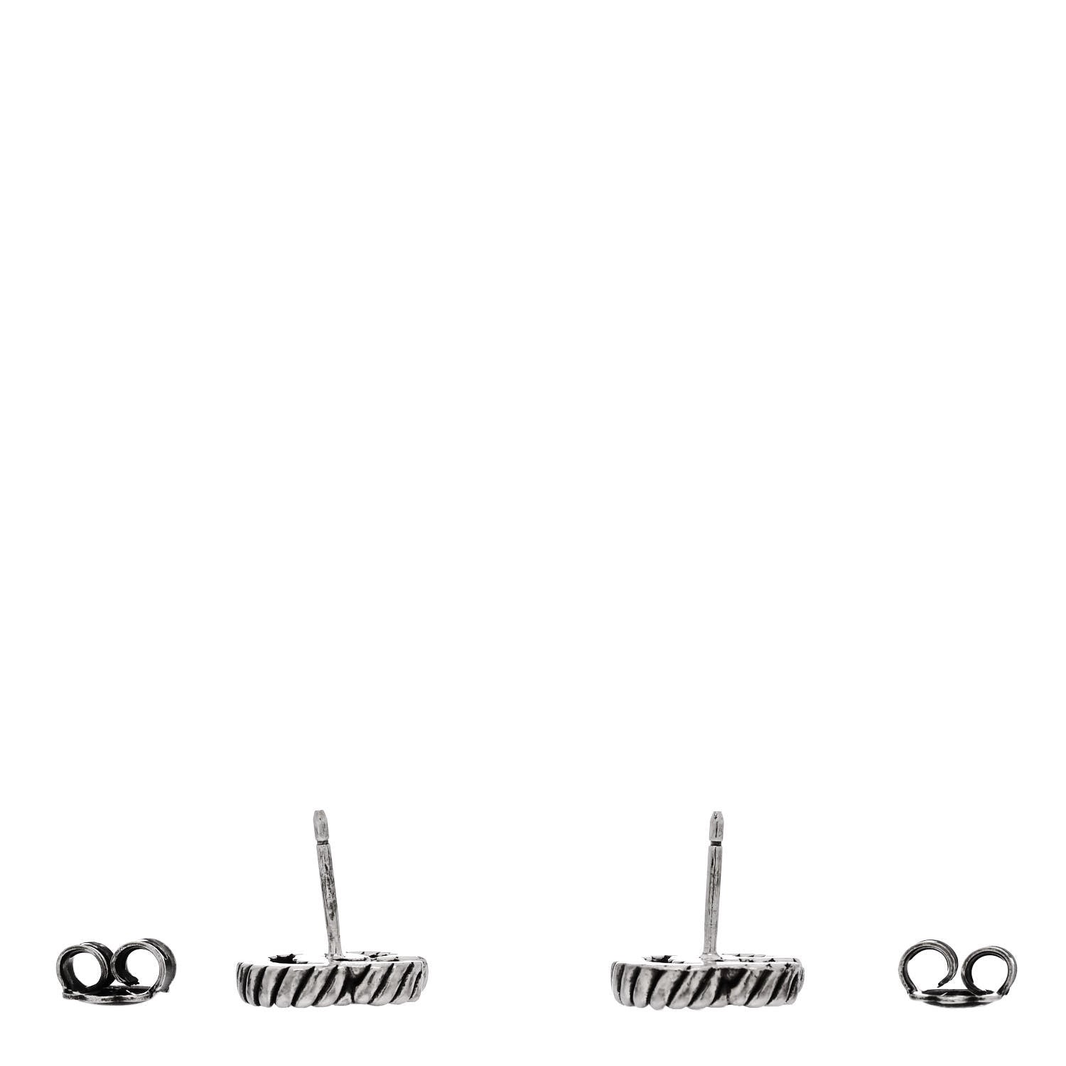 Gucci Sterling Silver Torchon Double G Earrings 3 of 4