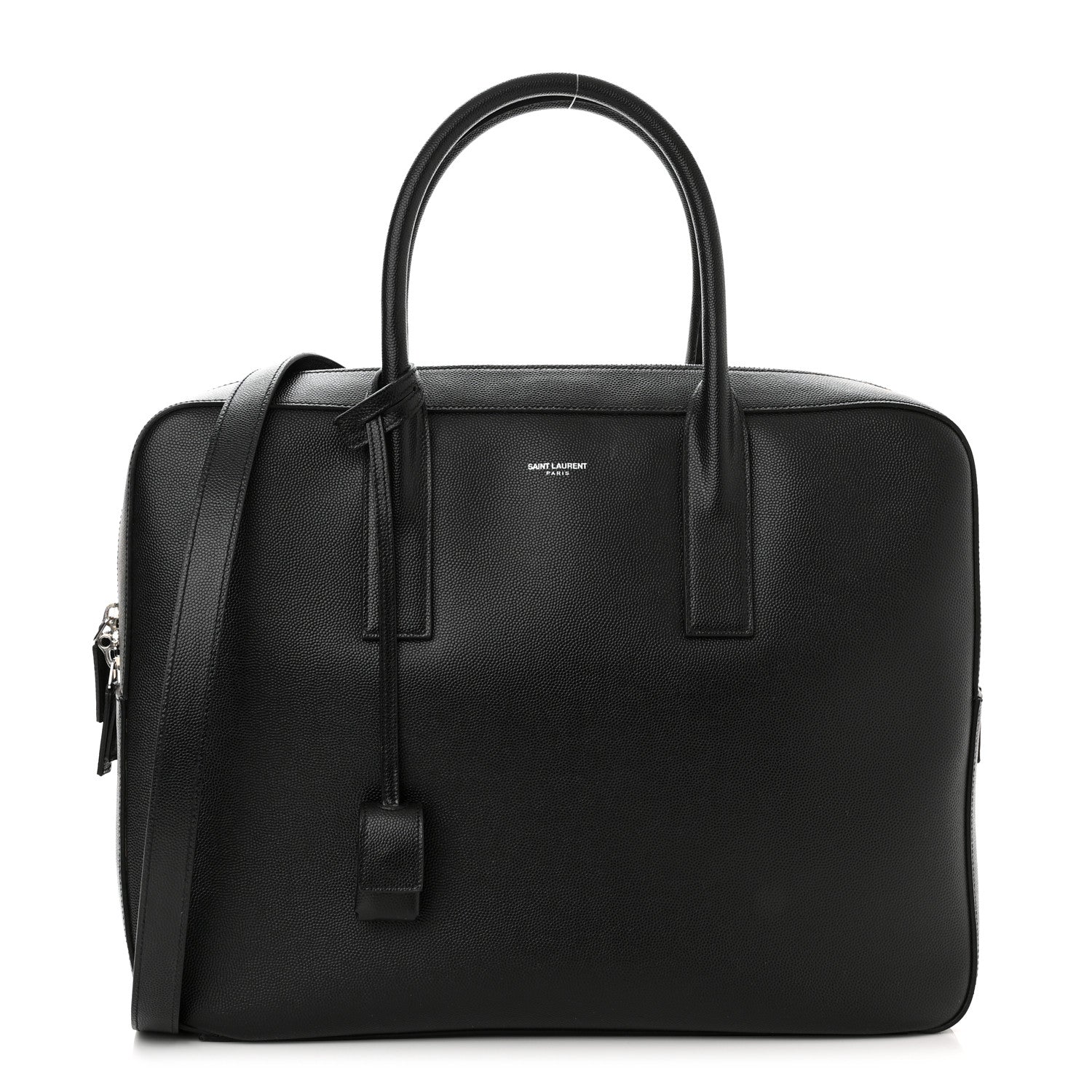 Saint Laurent Grain de Poudre Medium Museum Briefcase Black 1 of 10