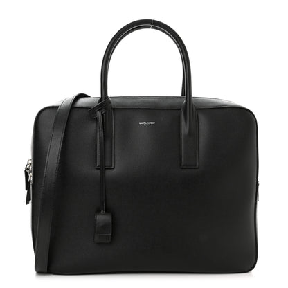 Saint Laurent Grain de Poudre Medium Museum Briefcase Black 1 of 10