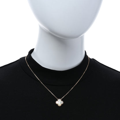 Van Cleef & Arpels 18K Rose Gold Gray Mother of Pearl Vintage Alhambra Pendant Necklace 3 of 5
