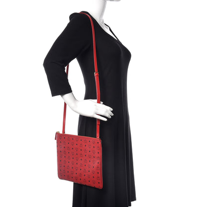 MCM Visetos Medium Crossbody Pouch Ruby Red 2 of 11