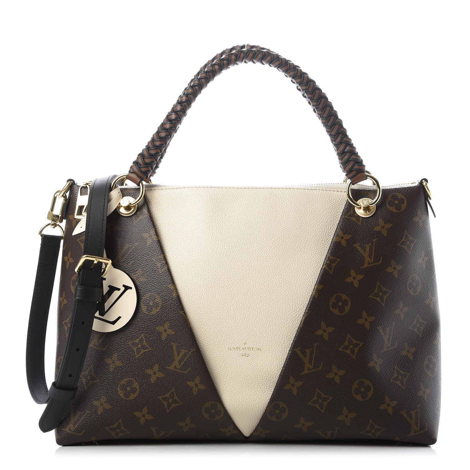 Louis Vuitton Monogram Braided V Tote MM Creme 1 of 9