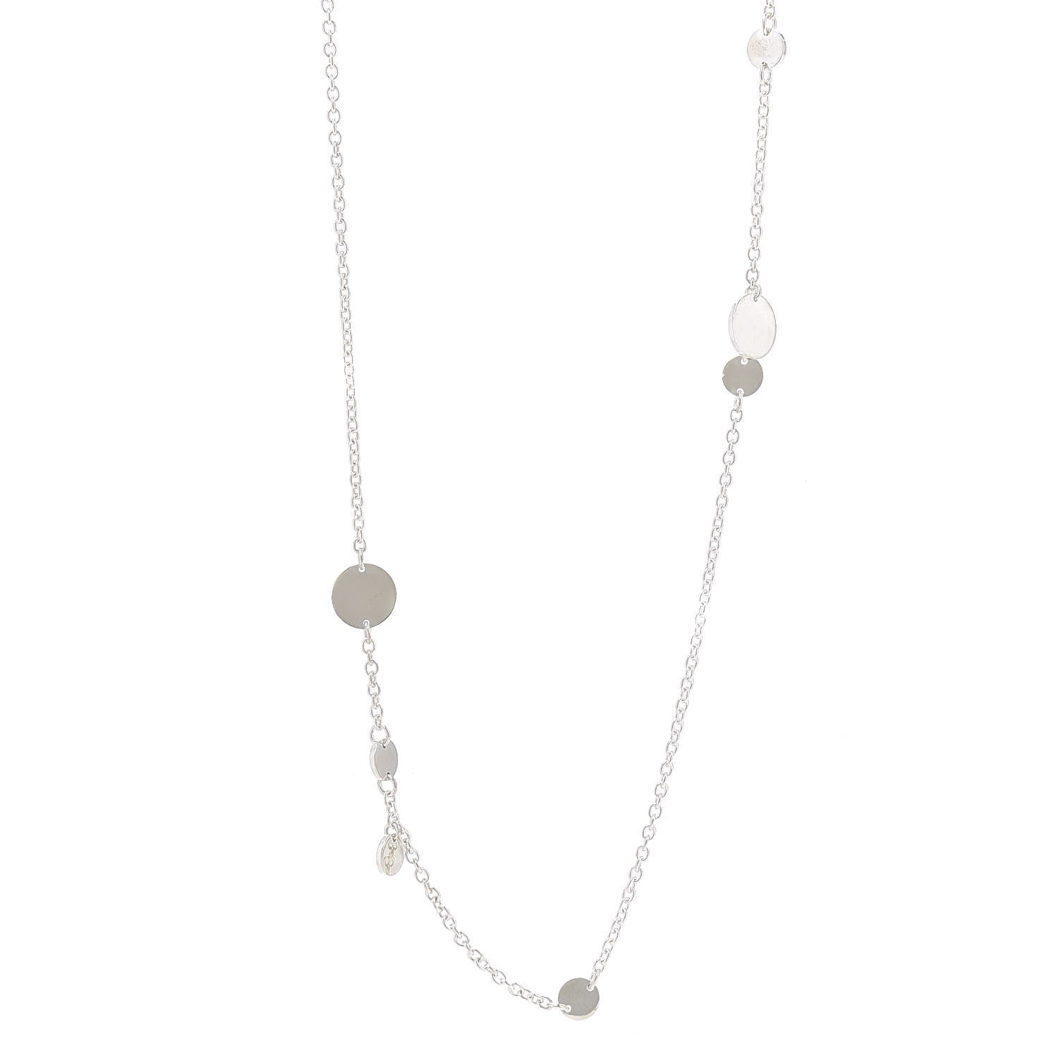 Hermes Sterling Silver 18K Rose Gold Confettis Long Necklace 80 1 of 5