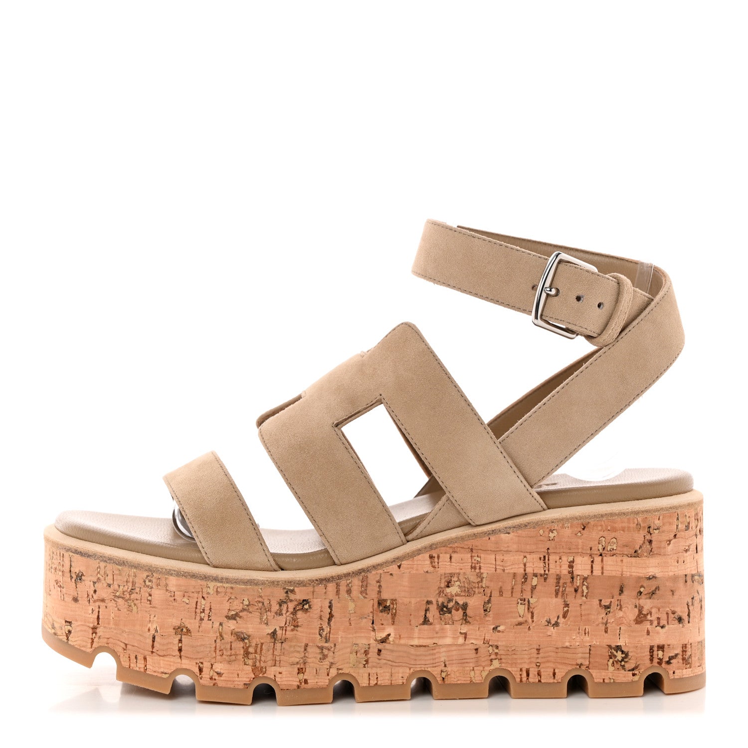 Hermes Calfskin Cork Havane 30 Sandals 35 Beige Argile 1 of 10