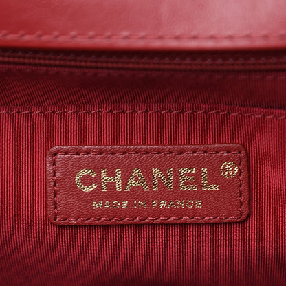 Chanel Aged Calfskin Chevron Quilted Backpack Red 6 of 7