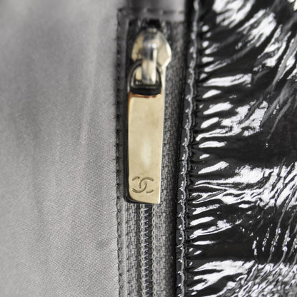 Chanel Vinyl Graphic Edge Flap Bag Black 8 of 11